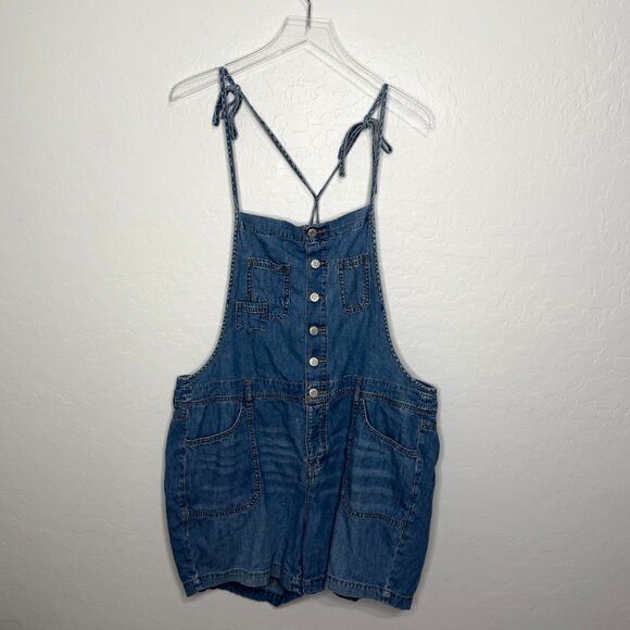 Torrid Lightweight Denim Adjustable Shortalls Size 12 - Picture 3 of 10